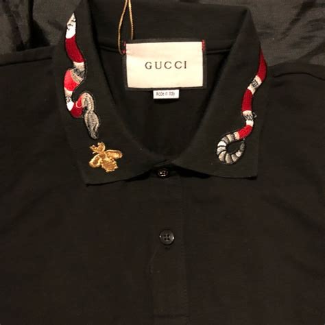 gucci shirt with snake on collar|gucci polo shirt snake collar.